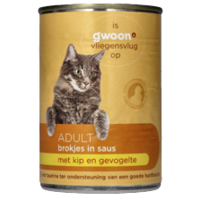 g'woon kattenvoer in blik